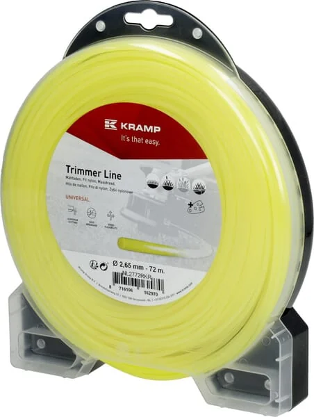 Kramp - NL2772RKR - Trimmer Line Diameter 2.65 mm 72 m, With Round Profile, Yellow, Kramp