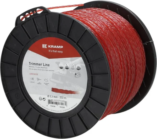 Kramp - NL33232TCKR - Trimmer Line Diameter 3.3mm 232m Twisted Silent Red Kramp