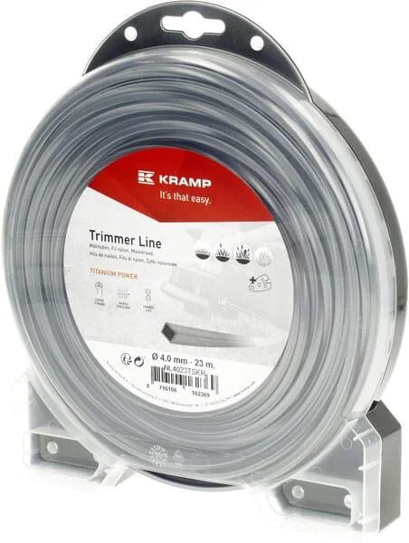 Kramp - NL4023TSKR - Trimmer Line Diameter 4mm 23m Square Titanium Power Grey Kramp