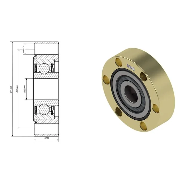 Kramp - NWB20880 - Ball Bearing 16x71.2x18.5mm