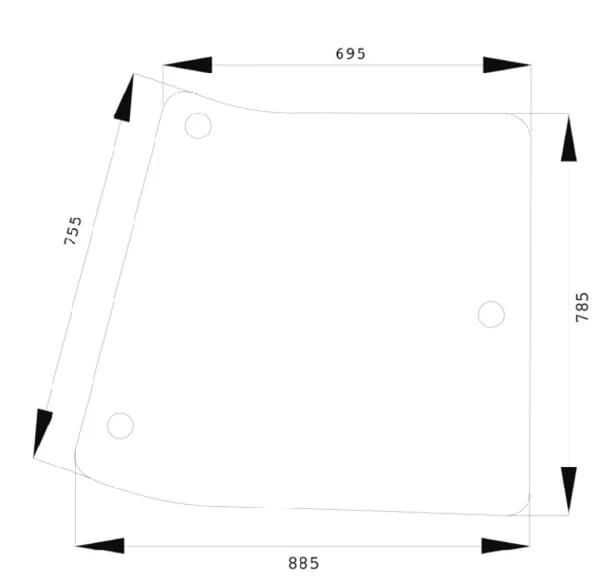 Kramp - R201575N - Side Glass
