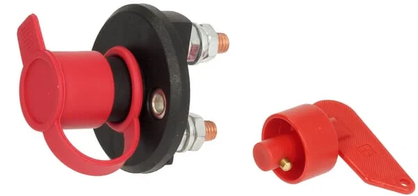 Kramp - SW10005KR - Battery Switch Round, Black, M8, 12/24V, 150A/500A (5Sec), IP40