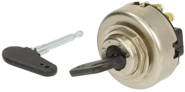 Kramp - SW10010KR - Ignition Switch With Key, 12/24V, 4 Positions, 16A, Screw Terminals