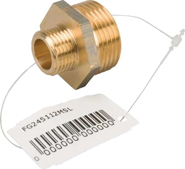 MZ - FG245112MSL - Brass Nipple 2xM 1" x 1/2"