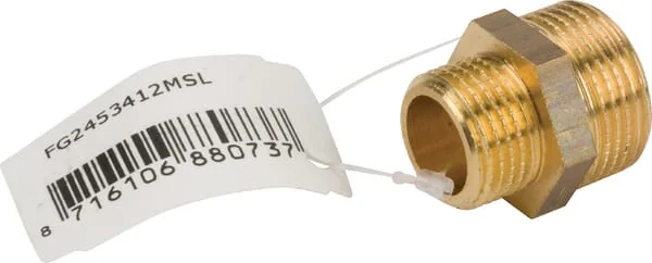 MZ - FG2453412MSL - Brass Nipple 2xM 3/4" x 1/2"
