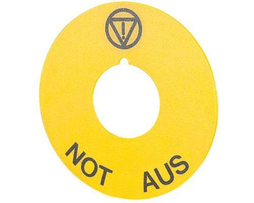 New Elfin - 020D39 - Sign Yellow “Emergency Stop” D60