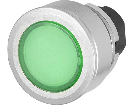 New Elfin - 030PFLIV - Green Illuminated Push Button