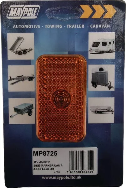 Non Branded - TOR4524 - Marker Light Rectangular, 12v, Amber, Bolt On