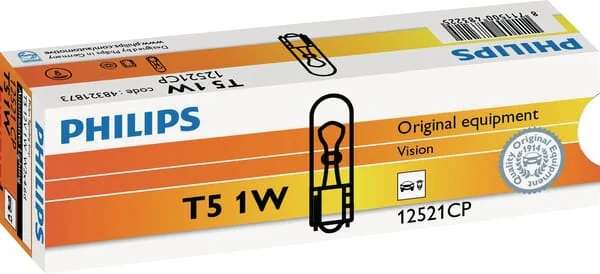 Philips - GL12521CP - Light Bulb Conventional WBT5 12V 1W W2x4.6D Philips