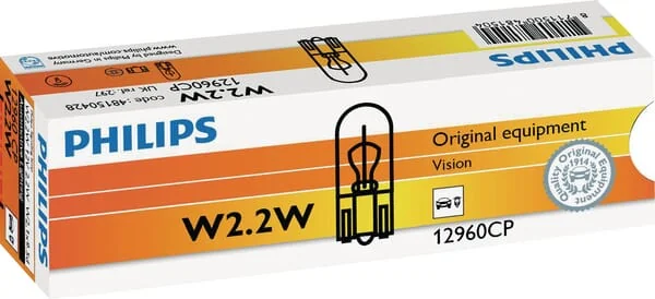 Philips - GL12960CP - Light Bulb Conventional W2.2W 12V 2.2W W2.1X9.5D Philips
