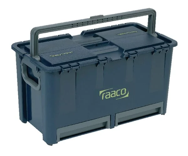 Raaco - 136600 - Toolbox 40L Capacity, Blue Polypropylene, 4 Compartments, Compact 47