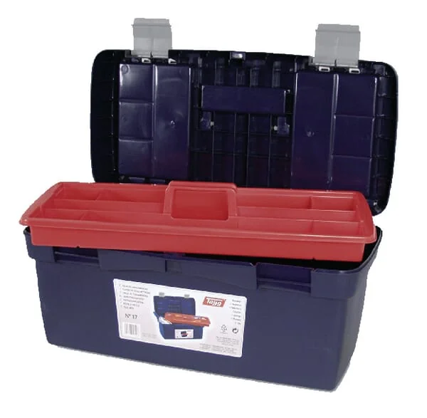 Tayg - 117008TAY - Toolbox 290x580x290mm, Blue/Red Polypropylene, 4 Compartments, 17