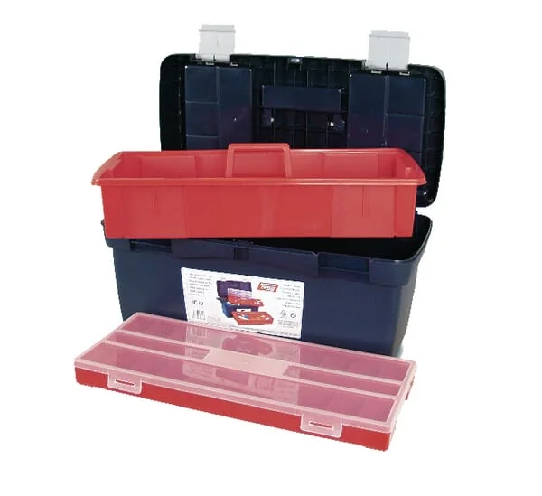 Tayg - 119002TAY - Toolbox 290x580x290mm, Blue/Red Polypropylene, 5 Compartments, 19