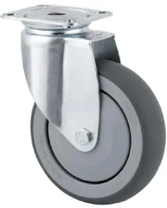 Tente - 2470PJP075P40 - Swivel Wheel Rubber O75x25mm Flange Plate 60x60mm