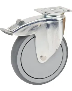 Tente - 2477PJP125P50 - Swivel Wheel Rubber Total Stop Flange Plate