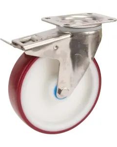 Tente - 8477UAD125P62 - Tente Stainless Steel Swivel Castors With Plastic Tread