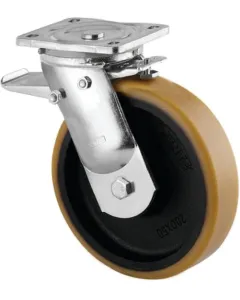 Tente - 9682FTP160P63 - Swivel Castor, Fork and Plate Steel-Welded, Zinc-Plated Chromated