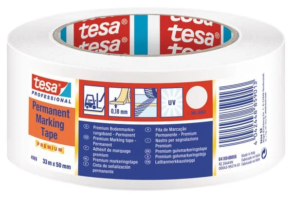 TESA - T041690005693 - Tape Premium PVC Permanent, White, 33m x 50mm, Tesaflex®