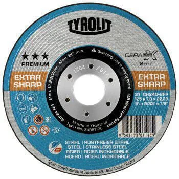 Tyrolit - 34401850 - Grinding Disc 178x7x22.23mm 27R CA24Q-BFP
