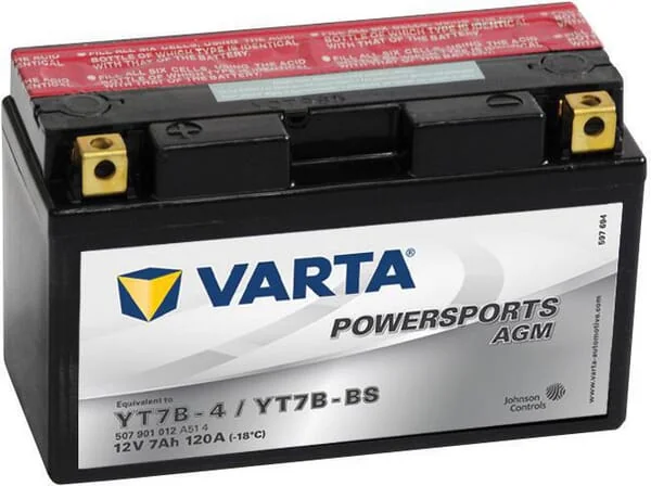 VARTA - 507901012I314PS - Battery 12V 7Ah 120A AGM Powersports VARTA