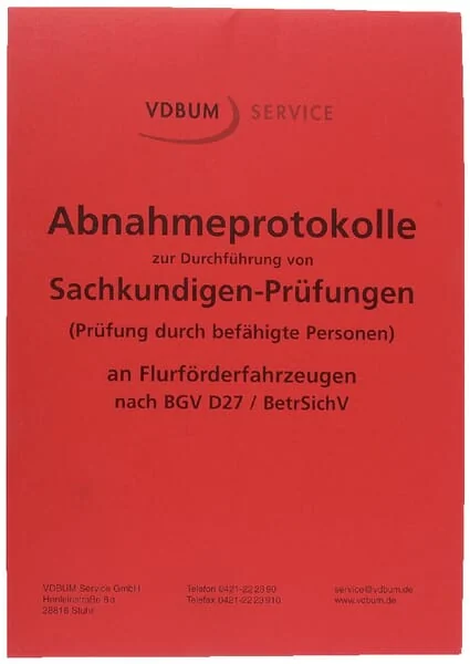 VDBUM - VDBAP0017 - Test Log, Forklift Trucks