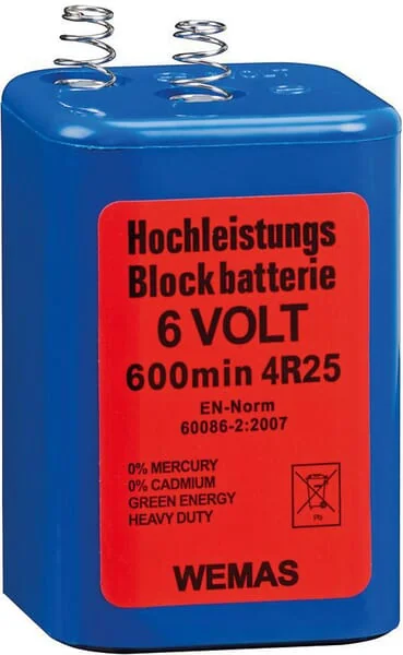 Wemas - 3040360010000 - Batteries 4R25 6V Blue Zinc-Carbon