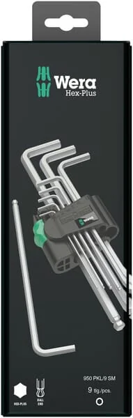 Wera - SC073391 - Long Arm Hex Key 9 Pc Set