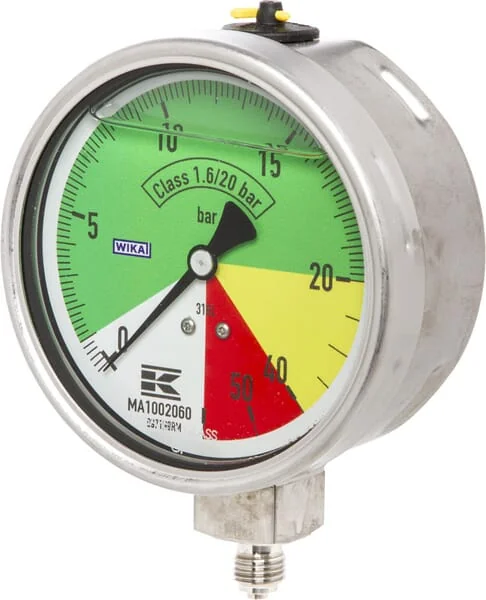 WIKA - MA1002060 - Pressure Gauge Diameter 100mm AHL Bottom