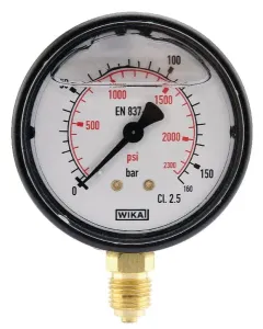Wika - MA63160L04PLGF - Wika Pressure Gauge Diameter 63 0-160bar 1/4" Bottom