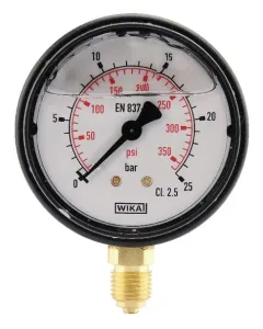 Wika - MA6325L04PLGF - Wika Pressure Gauge Diameter 63 0-25bar 1/4" Bottom