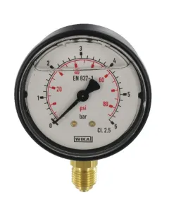 Wika - MA636L04PLGF - Wika Pressure Gauge Diameter 63 0-6bar 1/4" Bottom