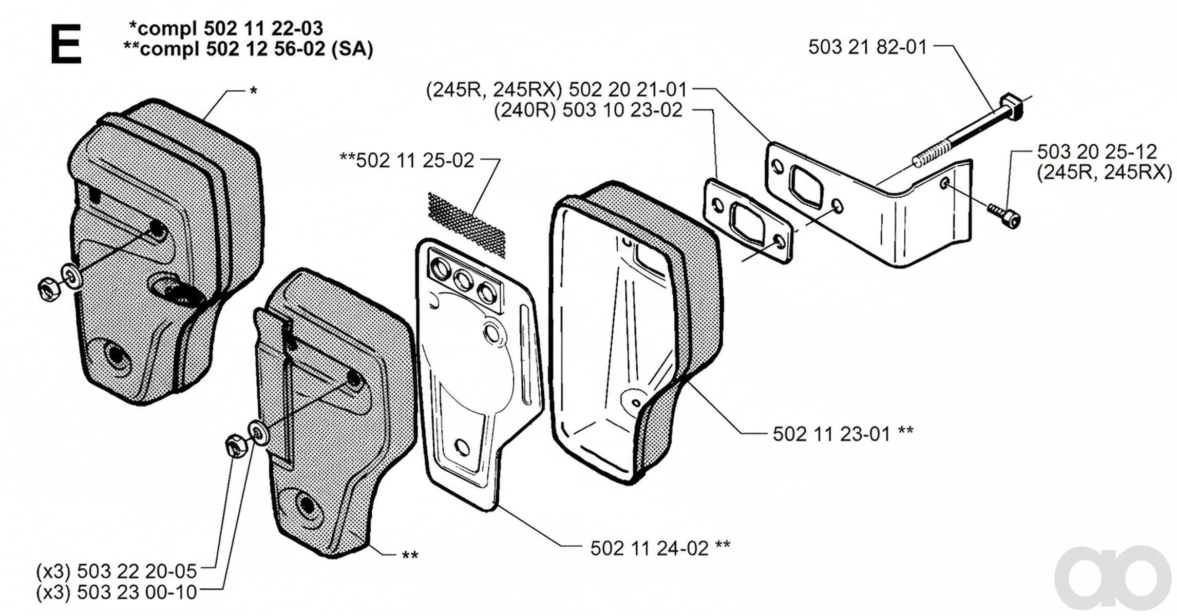 Husqvarna - 502125602 - Muffler Assy (SA)