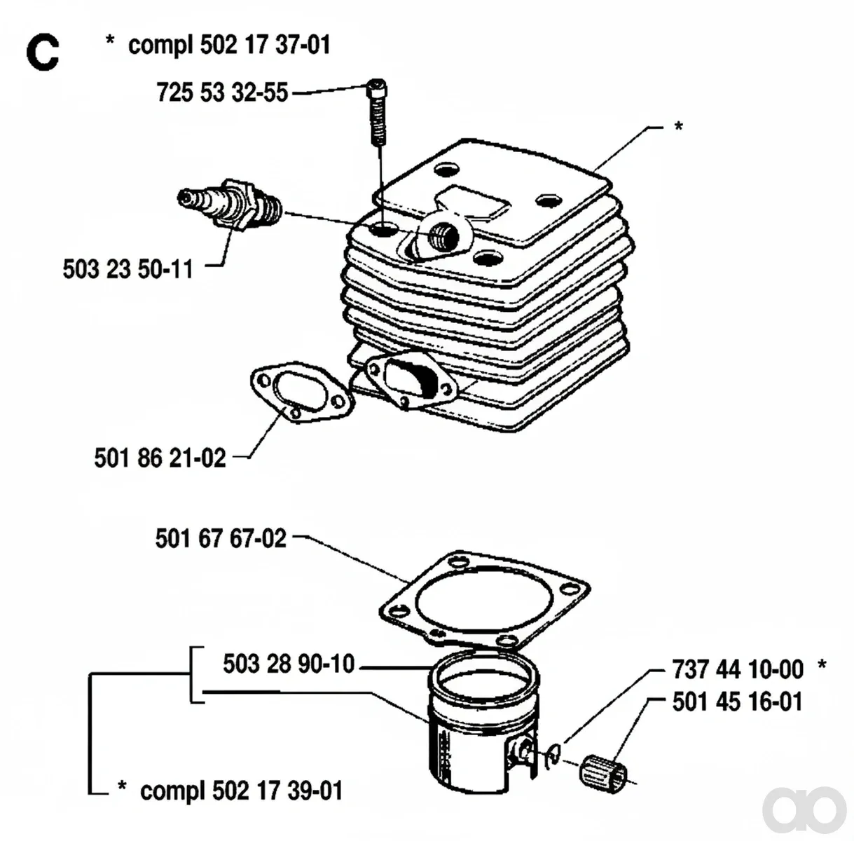 Husqvarna - 502173901 - Piston Assy