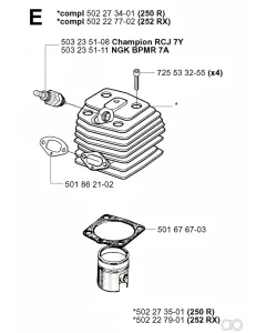 Husqvarna - 502273401 - Cylinder (250 R)