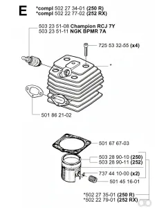 Husqvarna - 502273501 - Piston Assy (250 R)