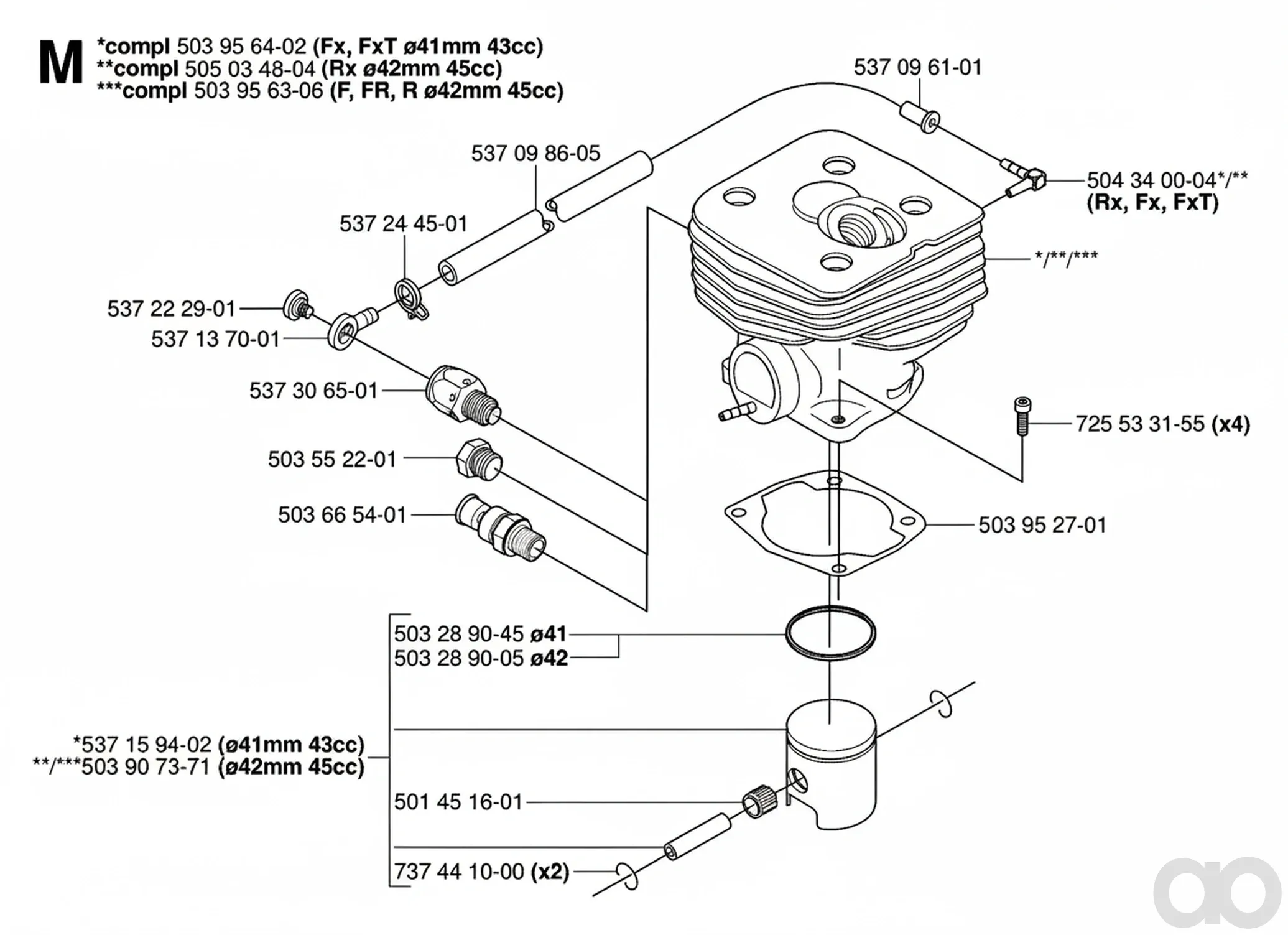 Husqvarna - 503956306 - Cylinder Assy