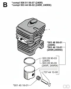 Husqvarna - 506010607 - Cylinder Assy (240R)