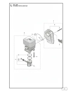 Husqvarna - 537039405 - Muffler Assy (Cat. (223L))