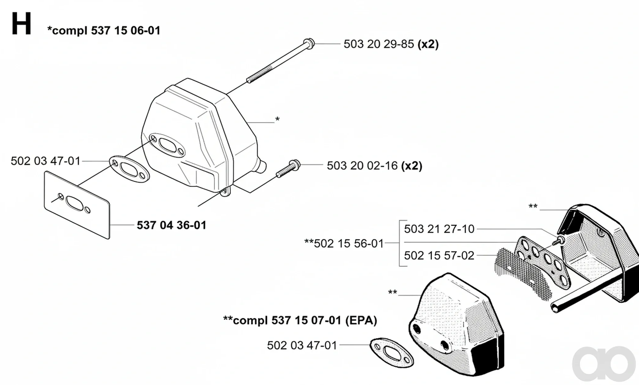 Husqvarna - 537150601 - Muffler Assy