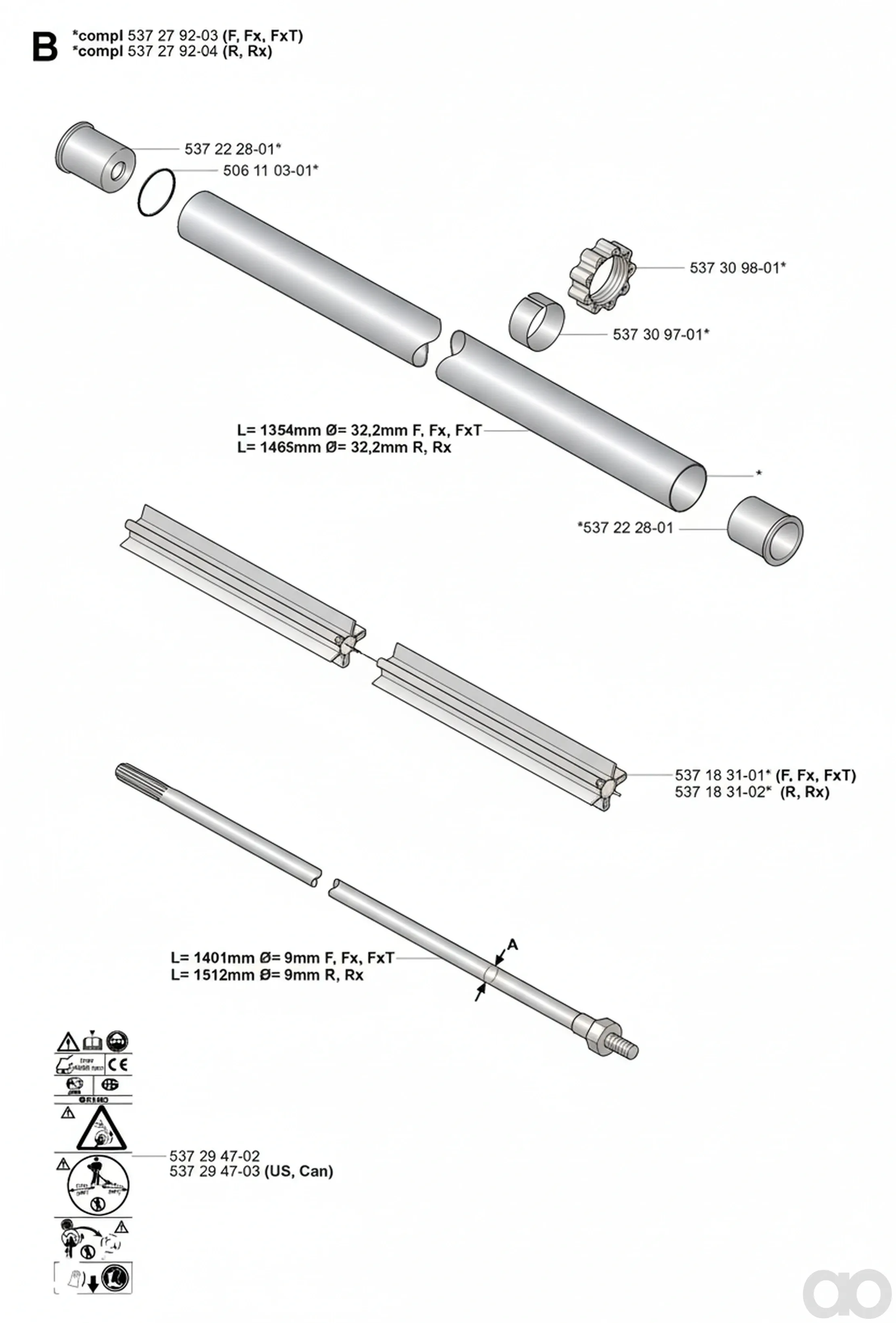 Husqvarna - 537279204 - Tube (R, RX)