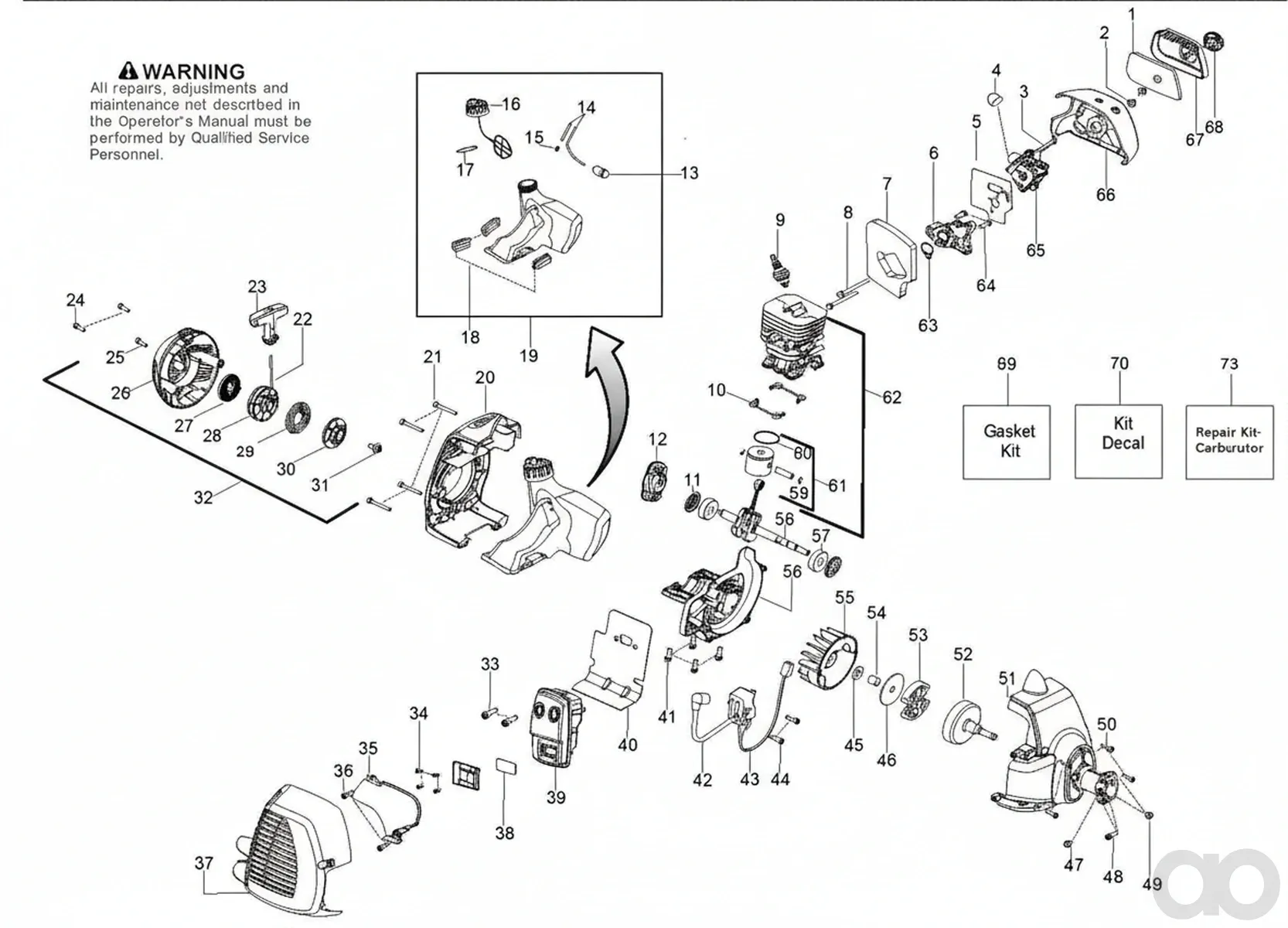 Husqvarna - 545008084 - Gasket Kit (Includes 5,7,10,11,17,40,63,69)