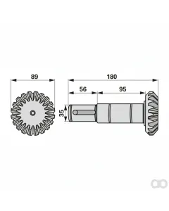 Krone - 00416405 - Pinion Shaft 20T, Crown 15 Prillinger