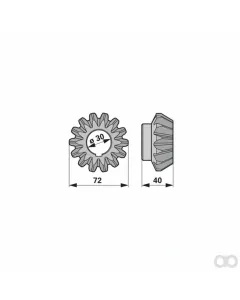 Krone - 00453507 - Bevel Gear 14T, Crown 261 0 Prillinger