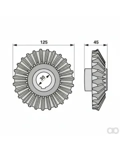 Krone - 00453508 - Bevel Gear 27T, Crown 153 8 Prillinger