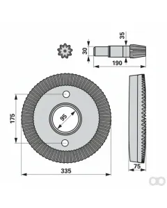Krone - 00453526 - Bevel Gear Set 9/79T, Crown Prillinger