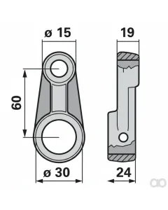 Krone - 00544531 - Eccentric Arm Instead of Crown Prillinger