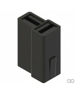 John Deere - 57M7065 - Black External Electrical Connector Housing, Cavities 2