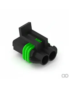 John Deere - 57M7309 - Black External Electrical Connector Housing, 2 Cavities
