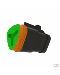 John Deere - 57M8637 - Black Internal Electrical Connector Housing, 3 Cavities