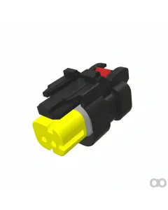 John Deere - 57M9774 - Yellow Electrical Connector Housing, 2 Cavities